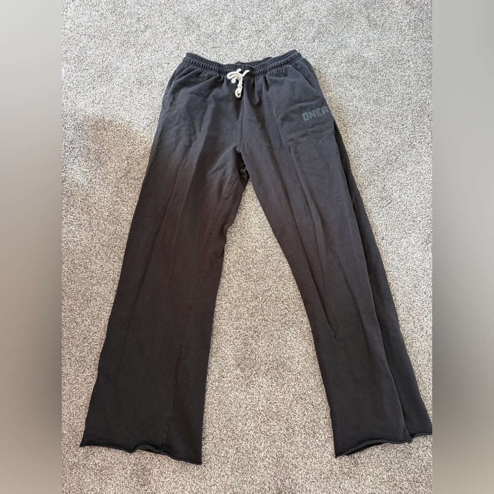 Oner Active Wide Leg Pants in Black with White Drawstring